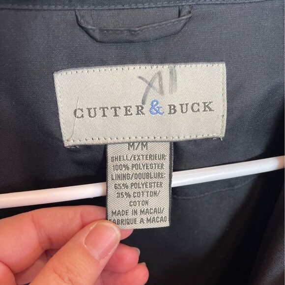 Vintage Cutter & Buck Jacket Red Lightweight Casual Lined Mens size M Cotton Ble - Picture 11 of 11